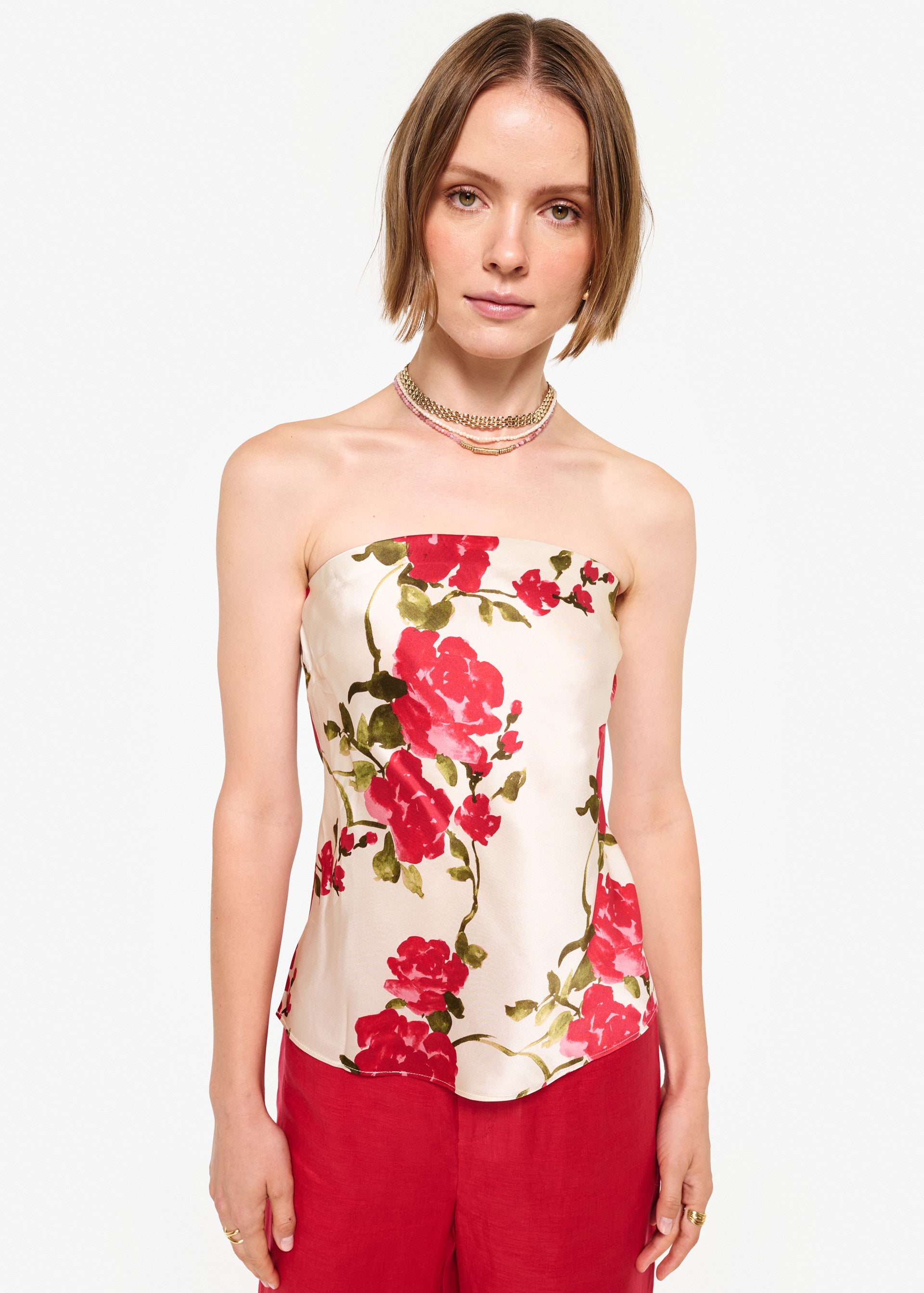 Racer Charmeuse Camisole Black