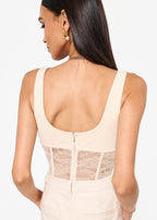Kimber Lace Corset Bodysuit Bone