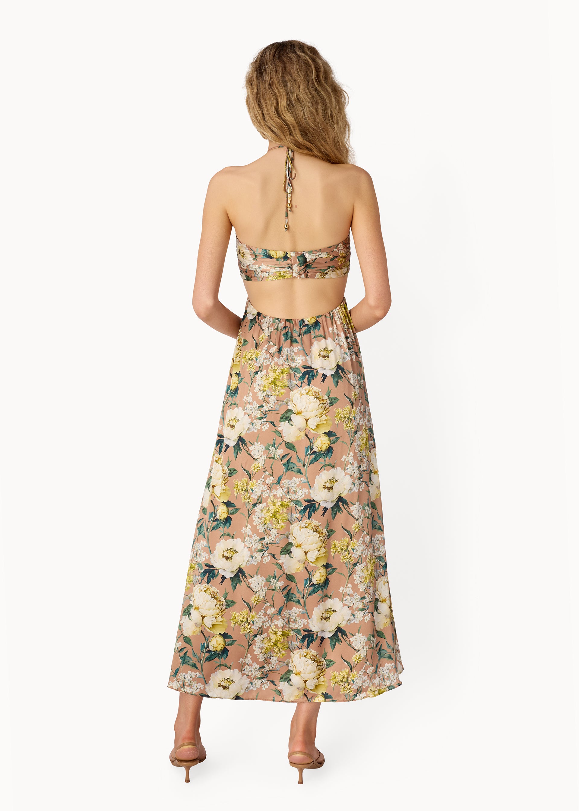 calliope maxi dress CAMI NYC Calliope Maxi Dress in Tan,White