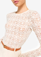 Meli Stretch Lace Top Bone