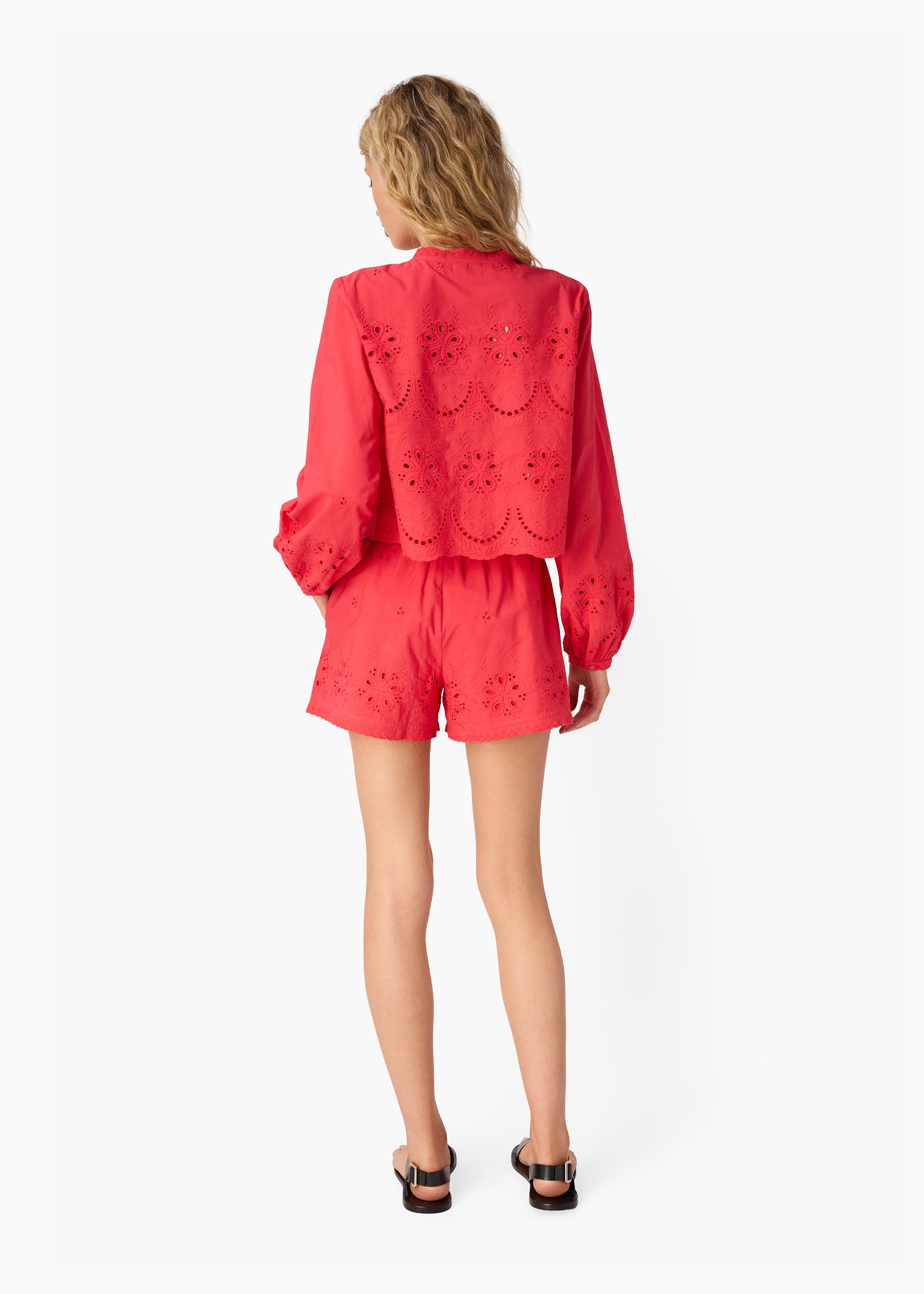 トップス keinarita cotton silk blouse Kalena Cotton Blouse Candy Apple – CAMI NYC