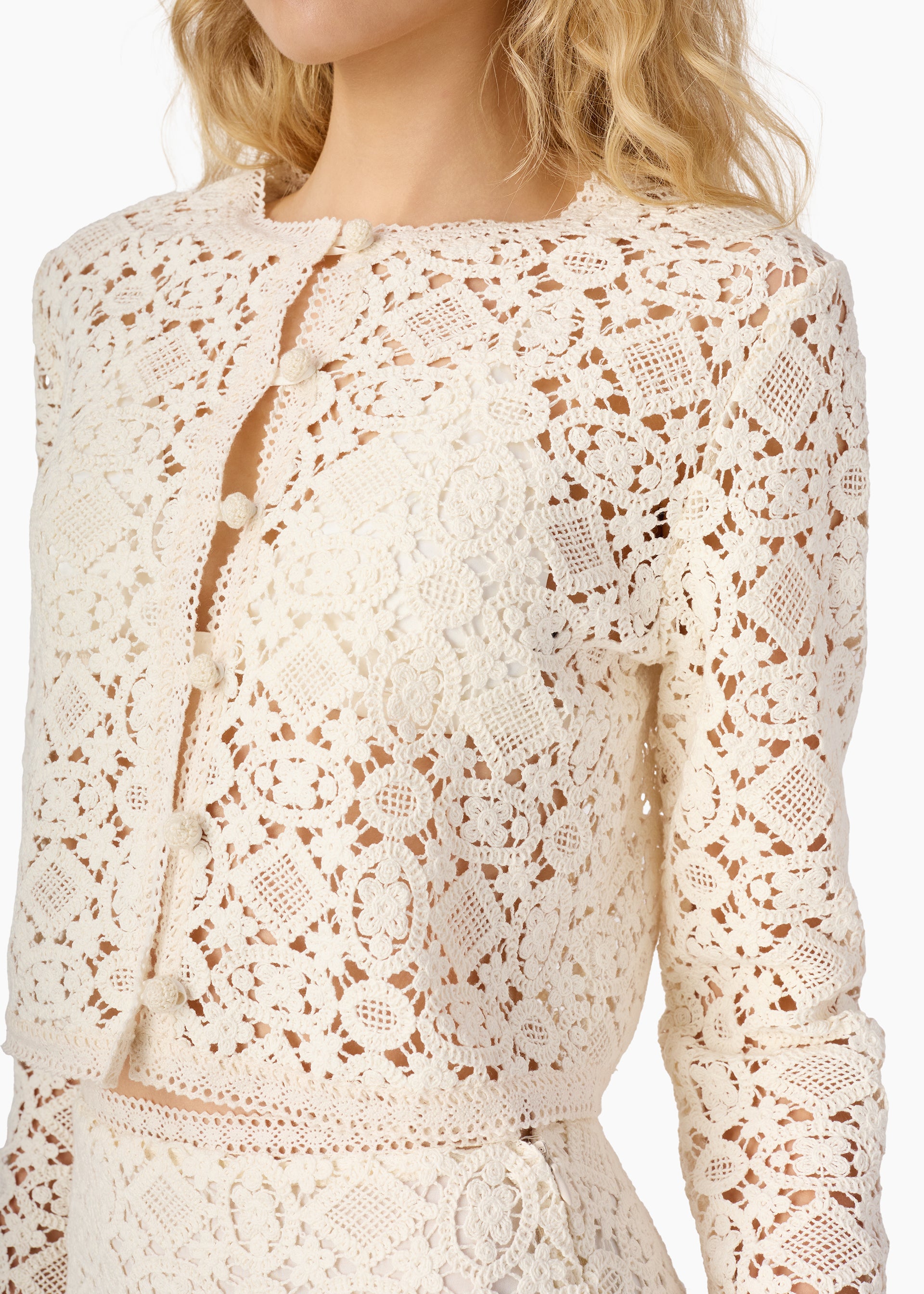 Kayseri Crochet Cardigan Ceramic – CAMI NYC