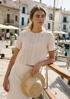 Josey Jacquard Stripe Tee Oat