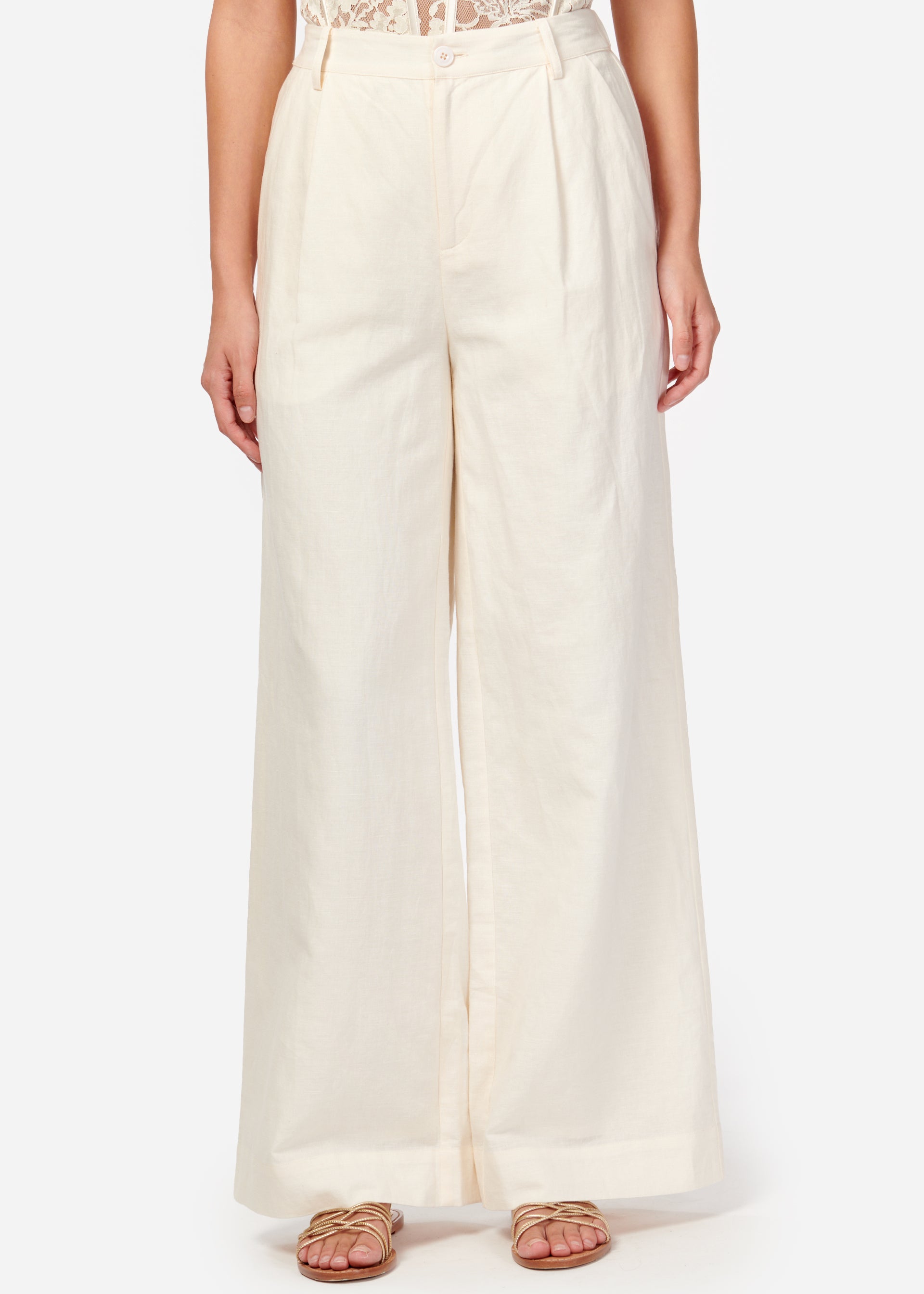 Cadiz Wide Leg Pant Cream