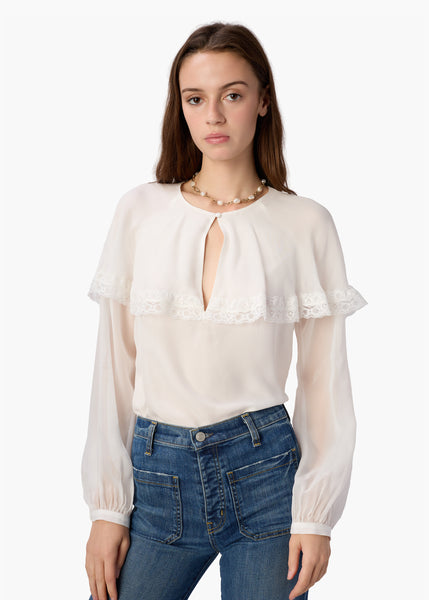 Marila Chiffon Blouse White – CAMI NYC