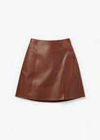Cillian Genuine Leather Mini Skirt Mousse