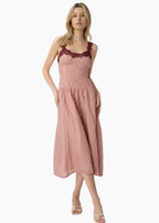 Kairina Midi Dress Berry Gingham