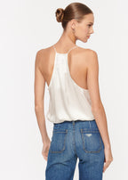 Racer Charmeuse Camisole White