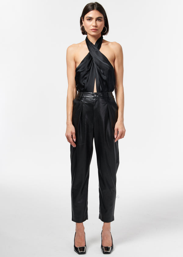 Anja Vegan Leather Pant Black