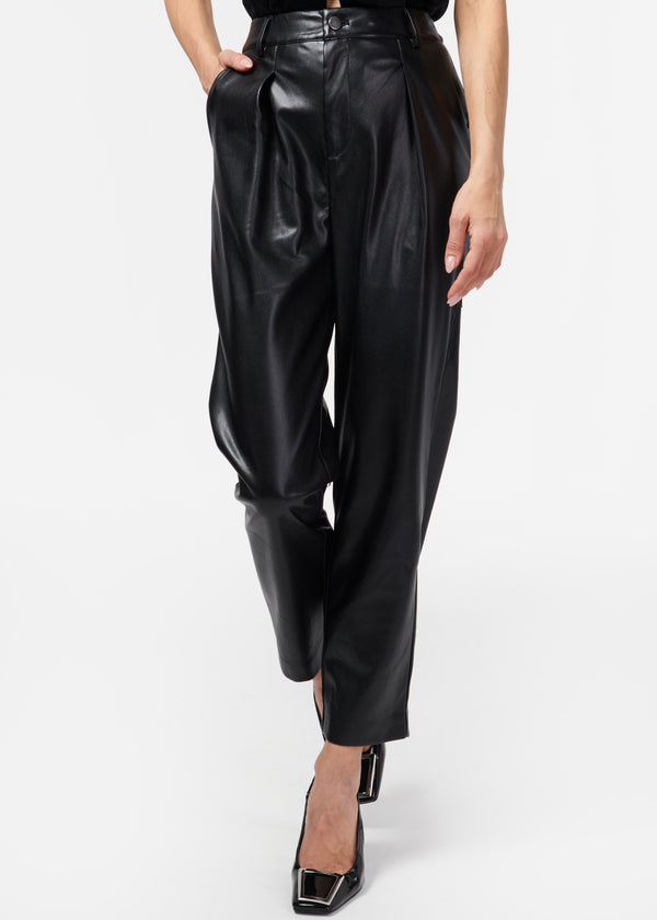 Anja Vegan Leather Pant Black