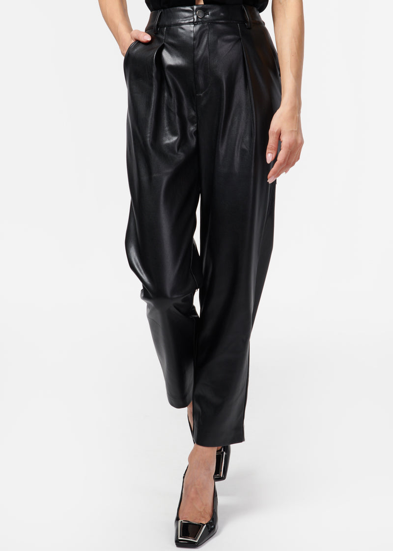 Anja Vegan Leather Pant Black
