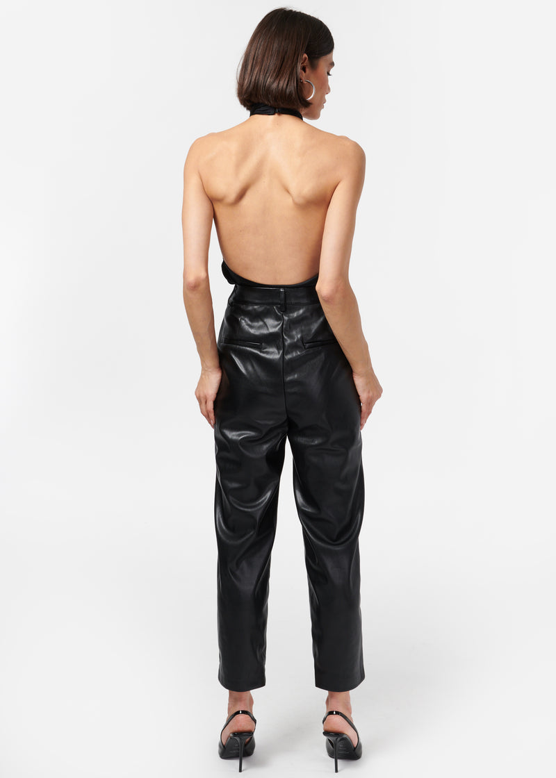 Anja Vegan Leather Pant Black