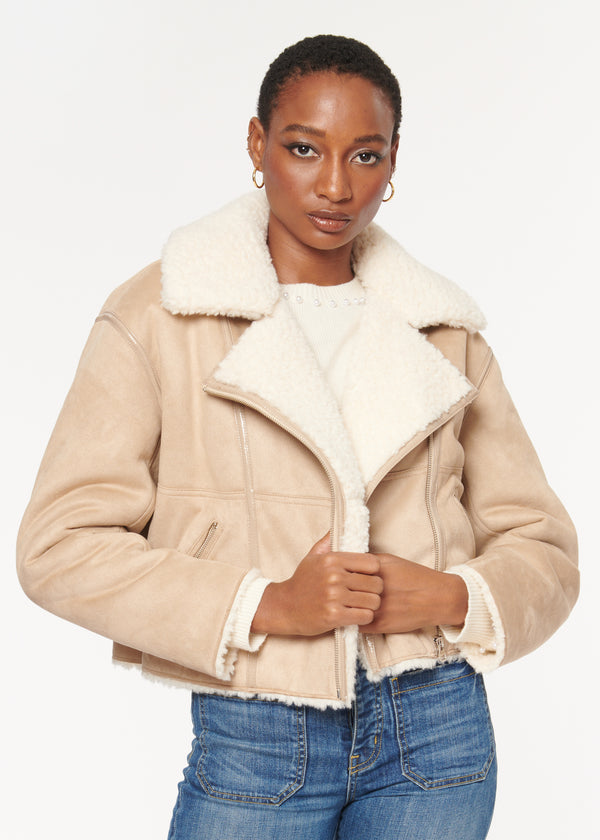 Sam Reversible Sherpa Jacket Taupe