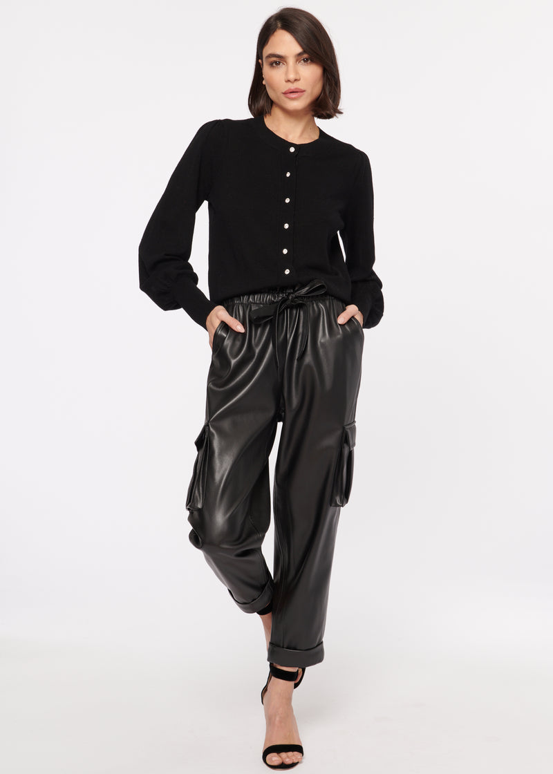 Addy Vegan Leather Pant Black