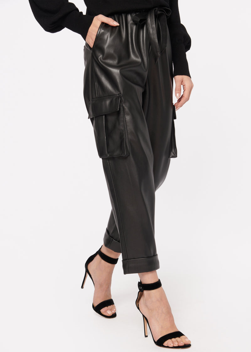 Addy Vegan Leather Pant Black