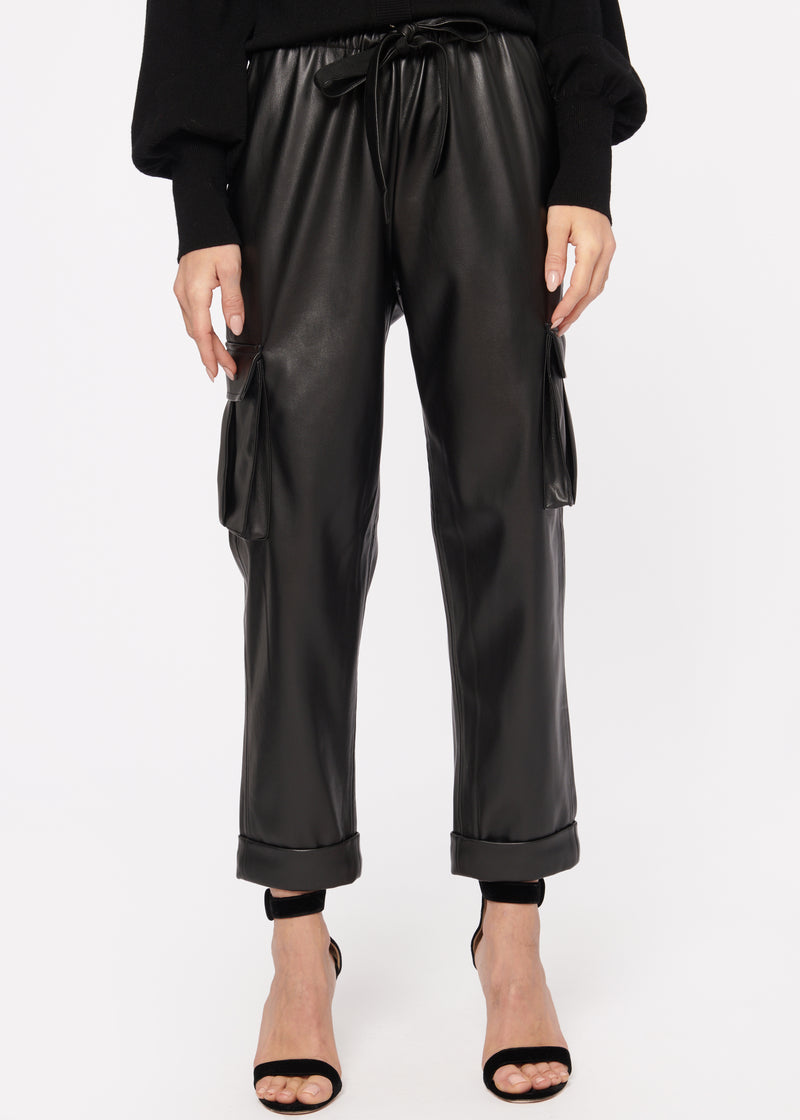 Addy Vegan Leather Pant Black