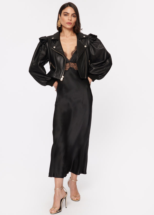 Beta Lamb Skin Leather Jacket Black