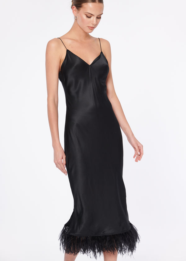 Raven Feather Dress Black