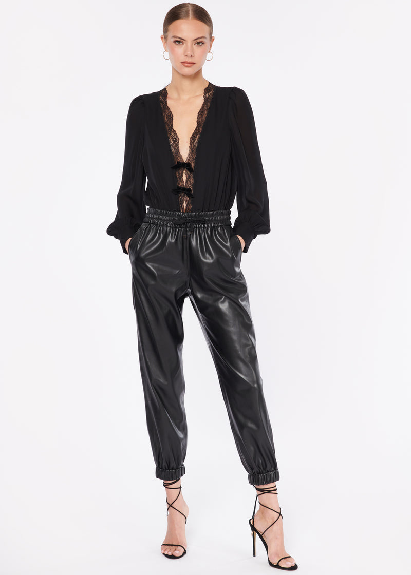 Dalton Vegan Leather Pant Black