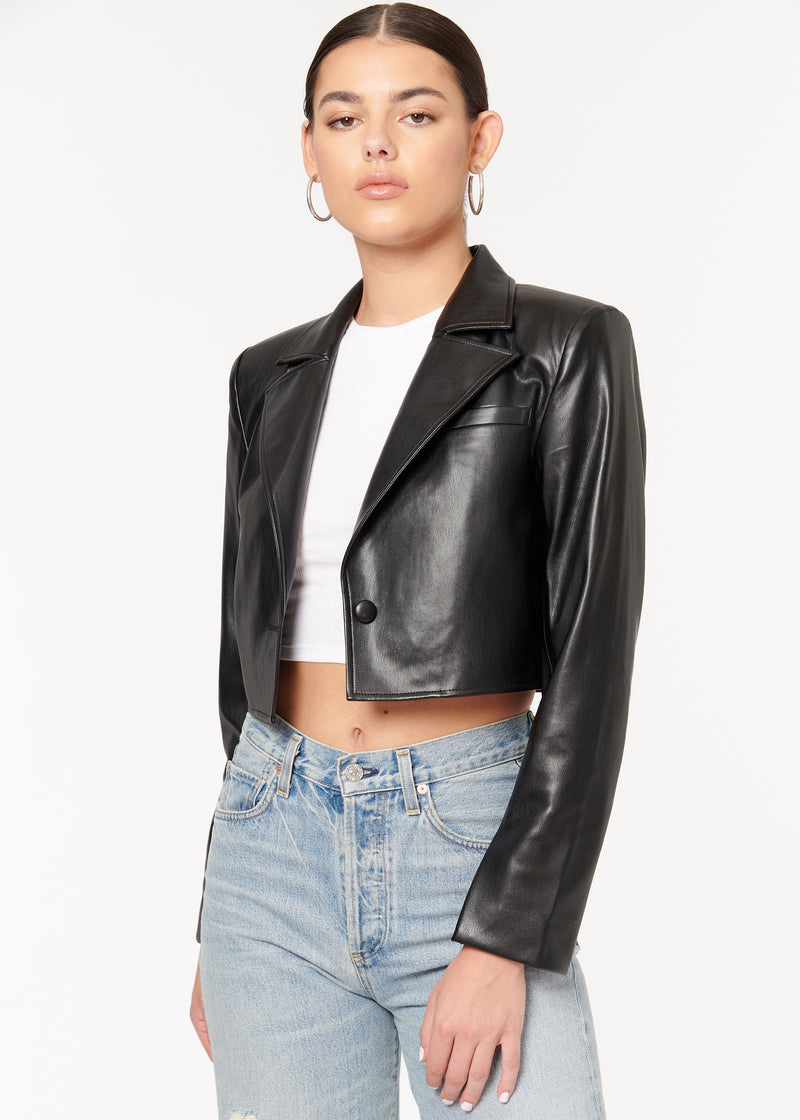 Ash Vegan Leather Jacket Black