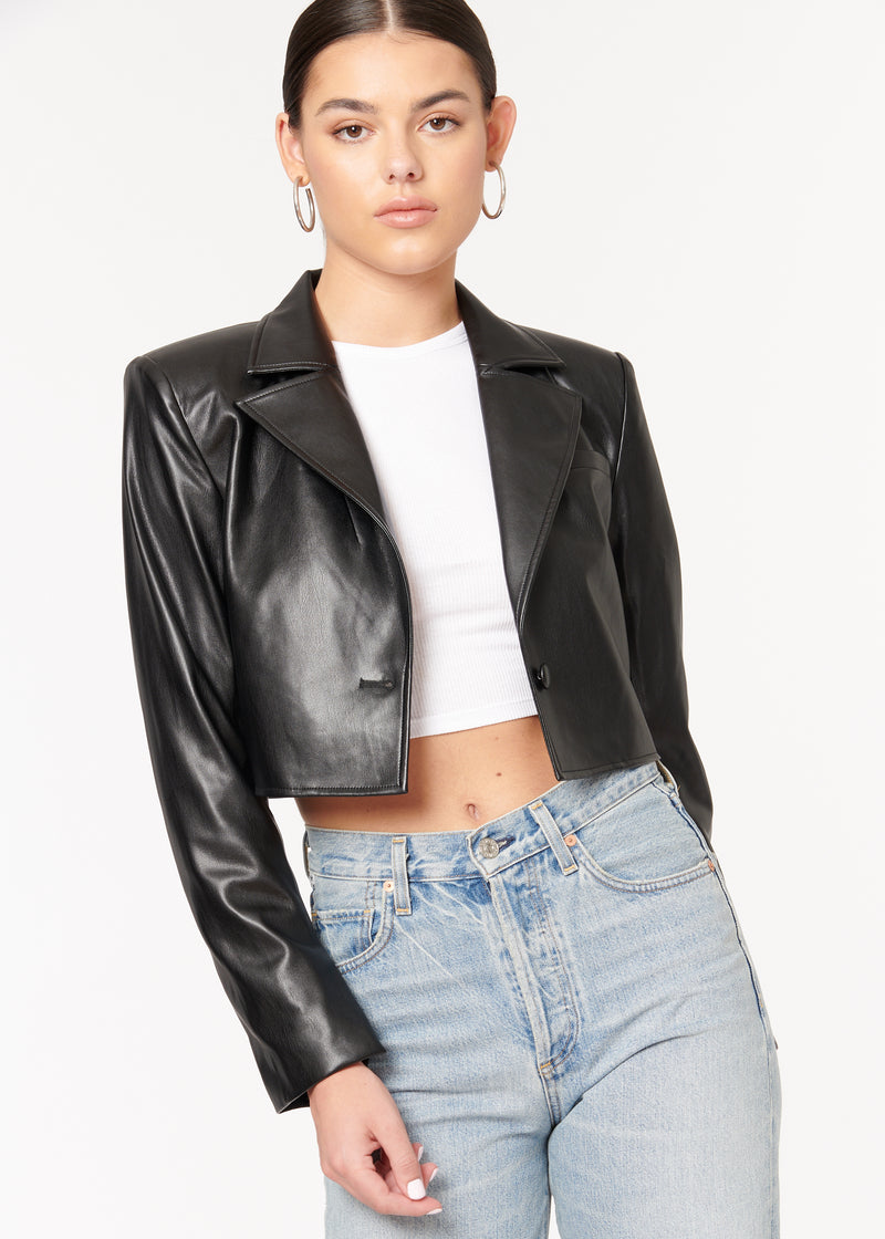 Ash Vegan Leather Jacket Black